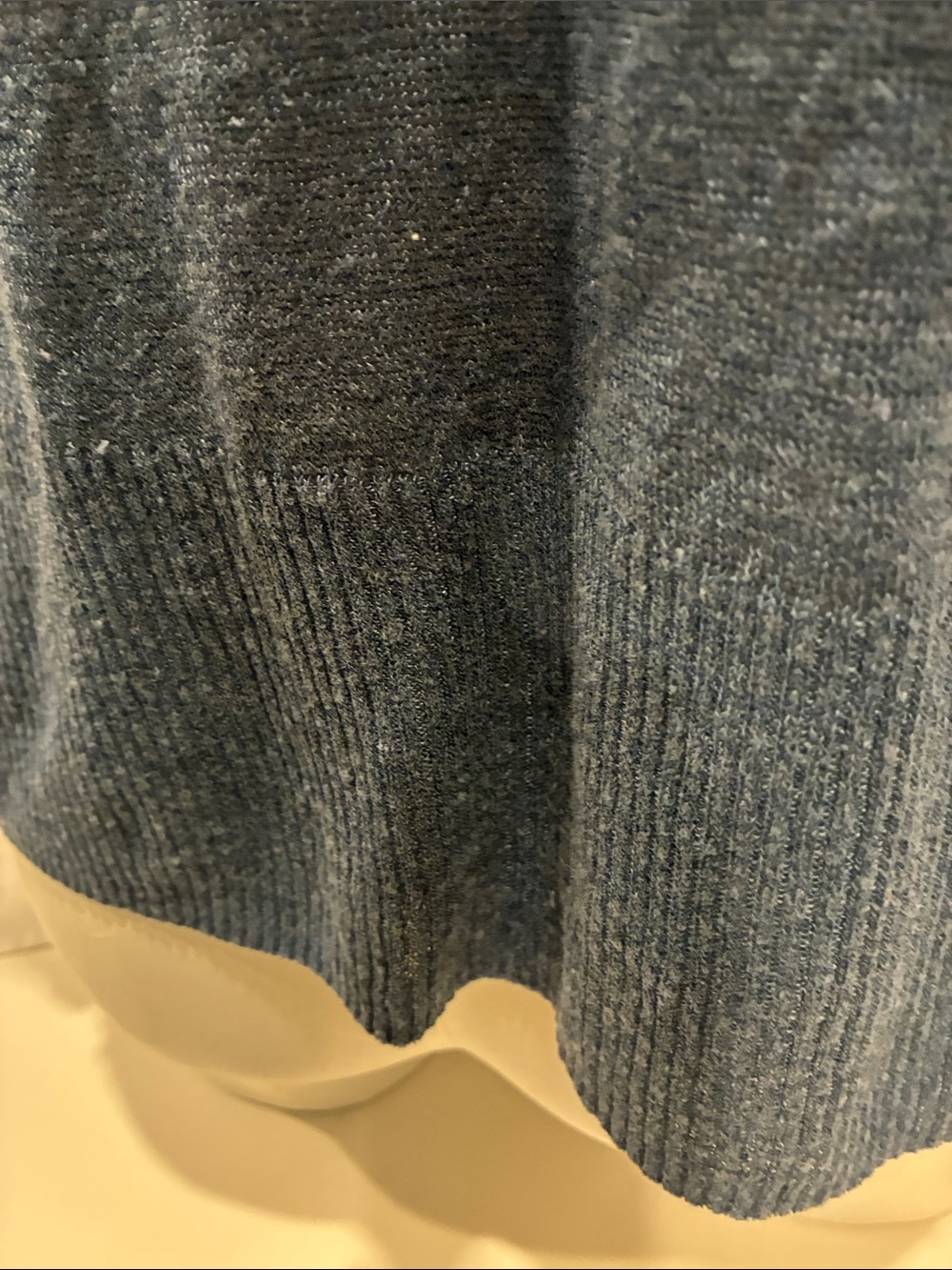 NIC+ZOE Cardigan Frayed-Trim Open Front Cardigan - Blue Linen/ Viscose Blend MED - Picture 11 of 15